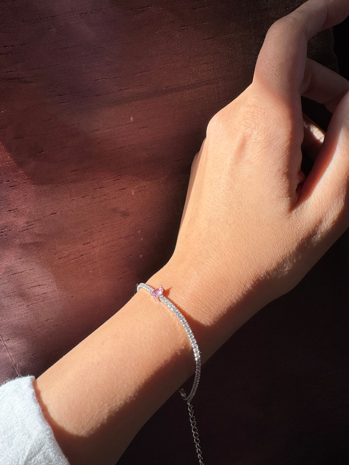 Amour Heart Tennis Bracelet