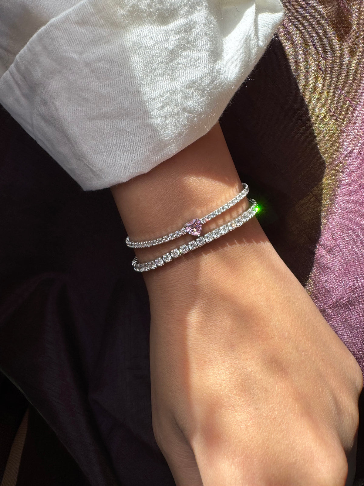 Amour Heart Tennis Bracelet