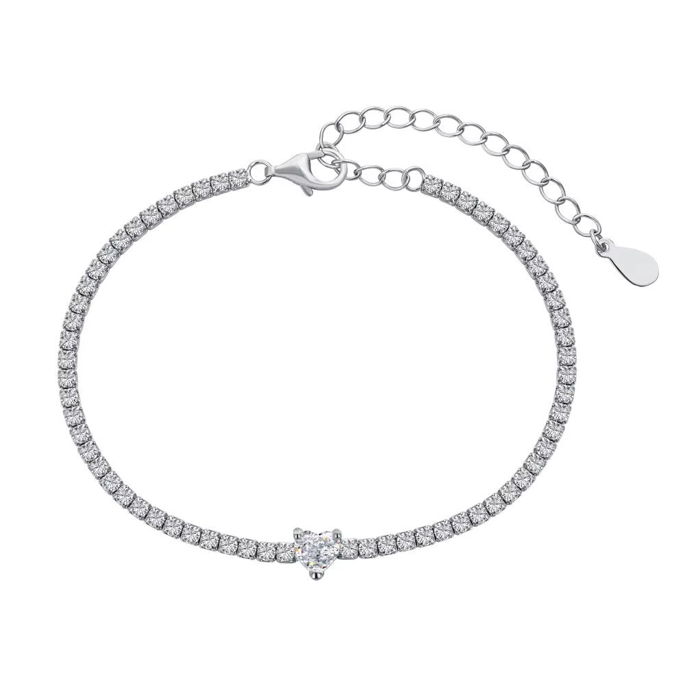 Amour Heart Tennis Bracelet