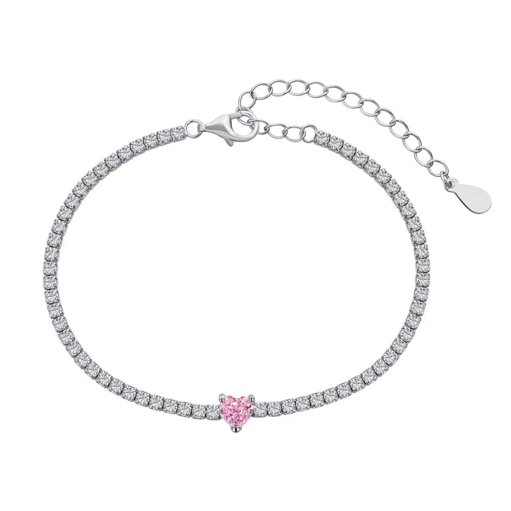 Amour Heart Tennis Bracelet