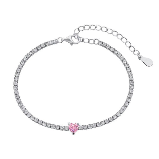 Amour Heart Tennis Bracelet