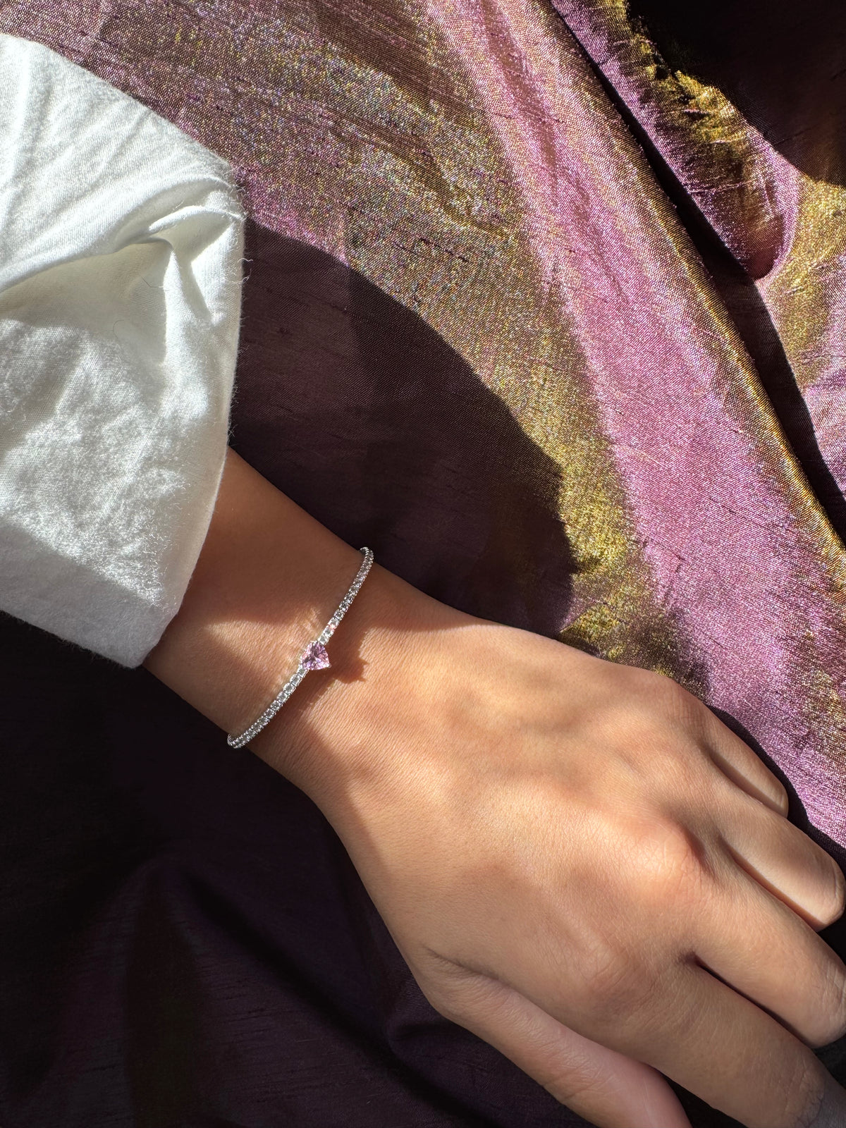 Amour Heart Tennis Bracelet