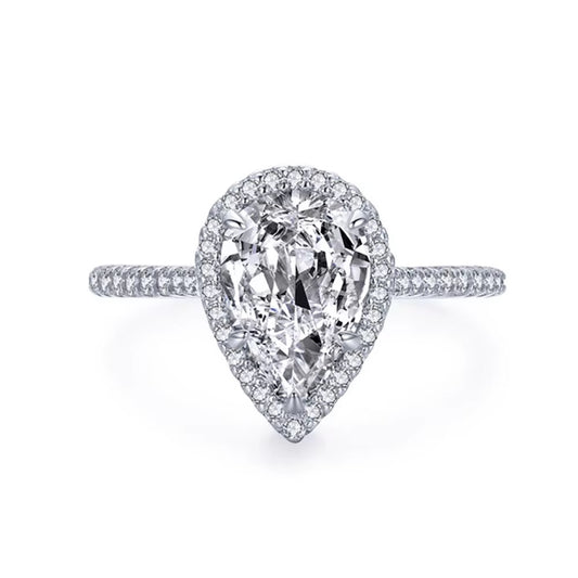 Élodie Pear Halo Ring