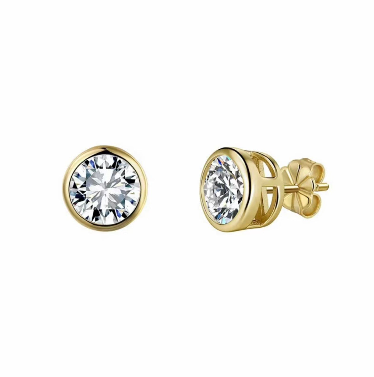 Noëlle Bezel Moissanite Studs