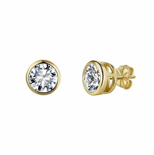 Noëlle Bezel Moissanite Studs